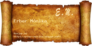 Erber Mónika névjegykártya
